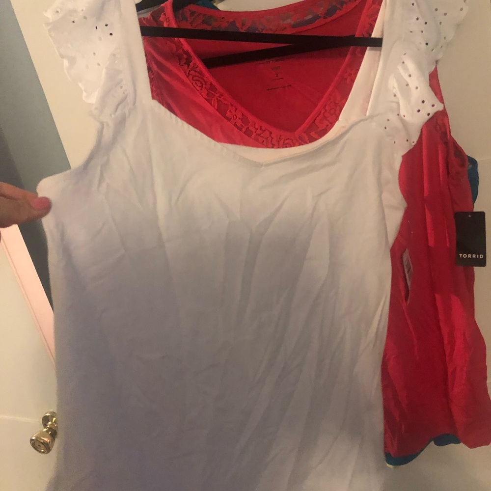 Torrid size 3 new with tags white ruffle tank